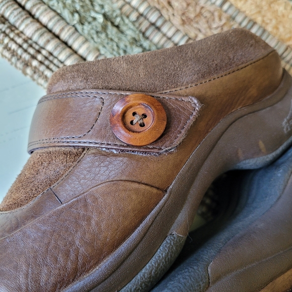 Dansko Kaya Brown Leather Slip On Clogs with Suede Cuffs Women's 38 US 7.5-8 - Picture 8 of 14